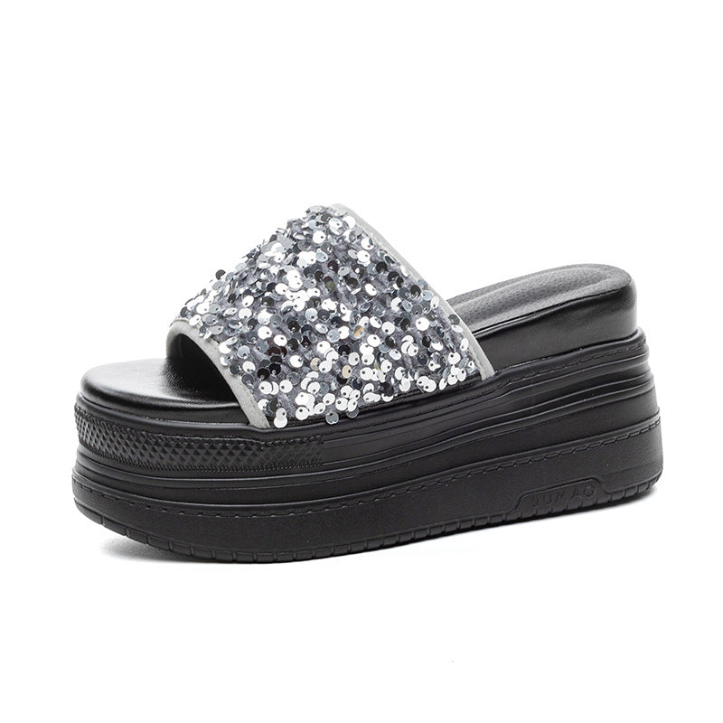 Women's The Bottom Summer Lightweight Fashion Sequined Slippers