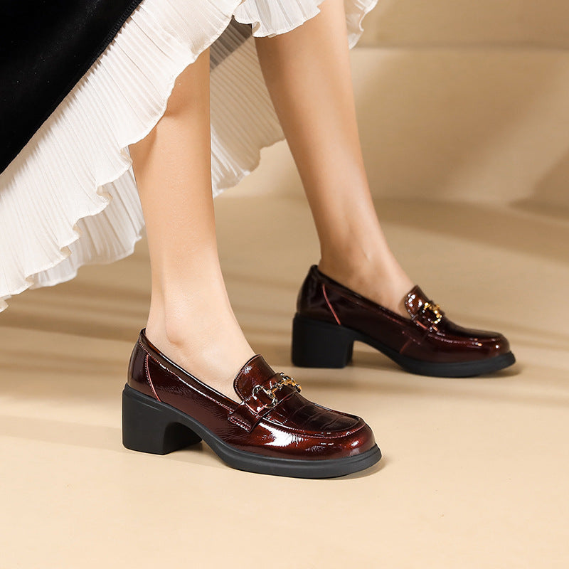 Women's Fashion Chunky Authentic Mom Mid Spring Heels