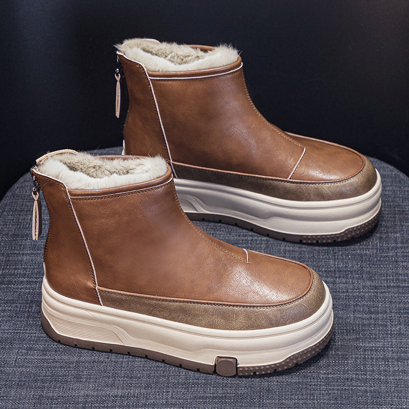 Women's Winter Fleece-lined Thickened Korean Style Warm Snow Boots