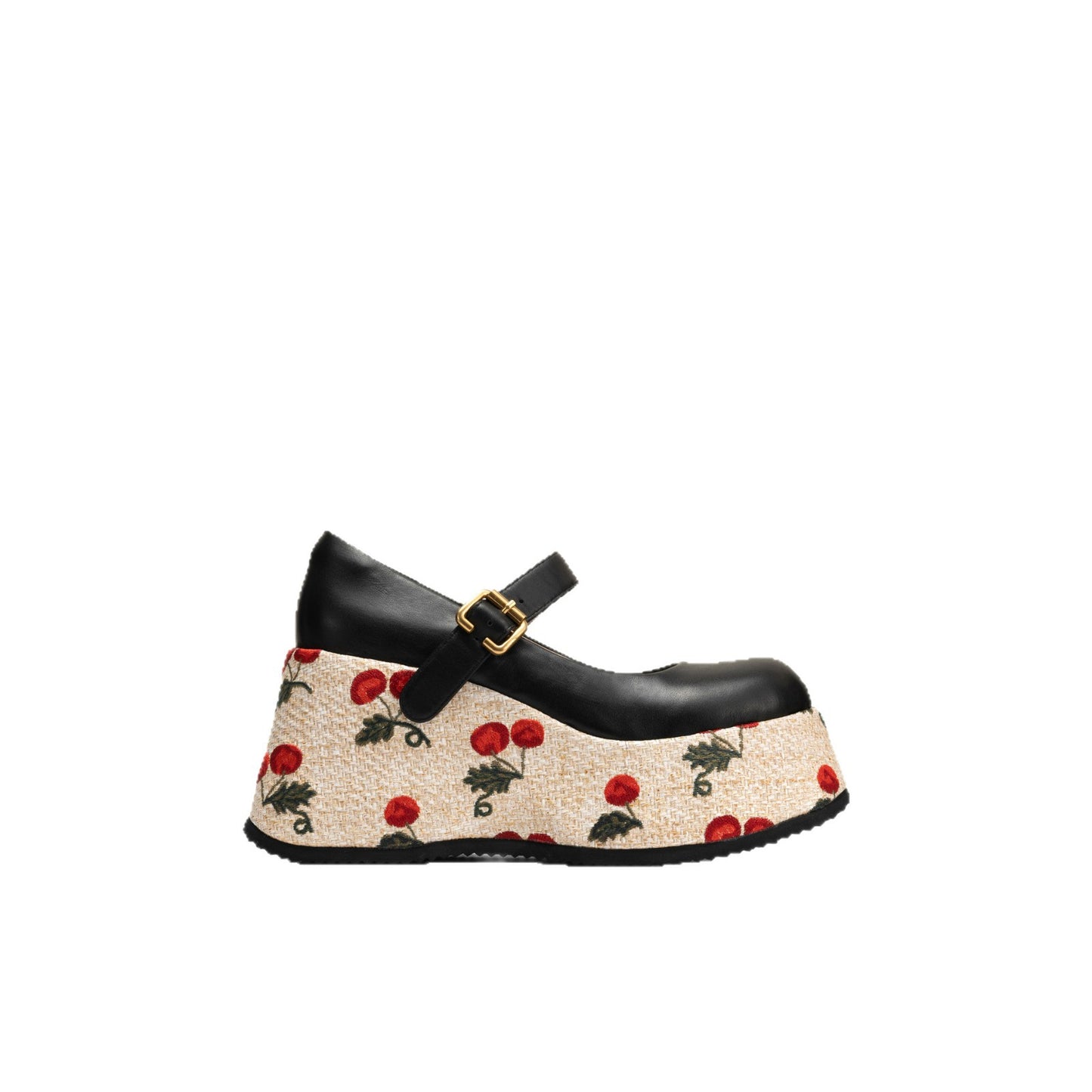 Spring Feeling Increased Embroidery Stitching With Shallow Mouth Female Mary Loafers