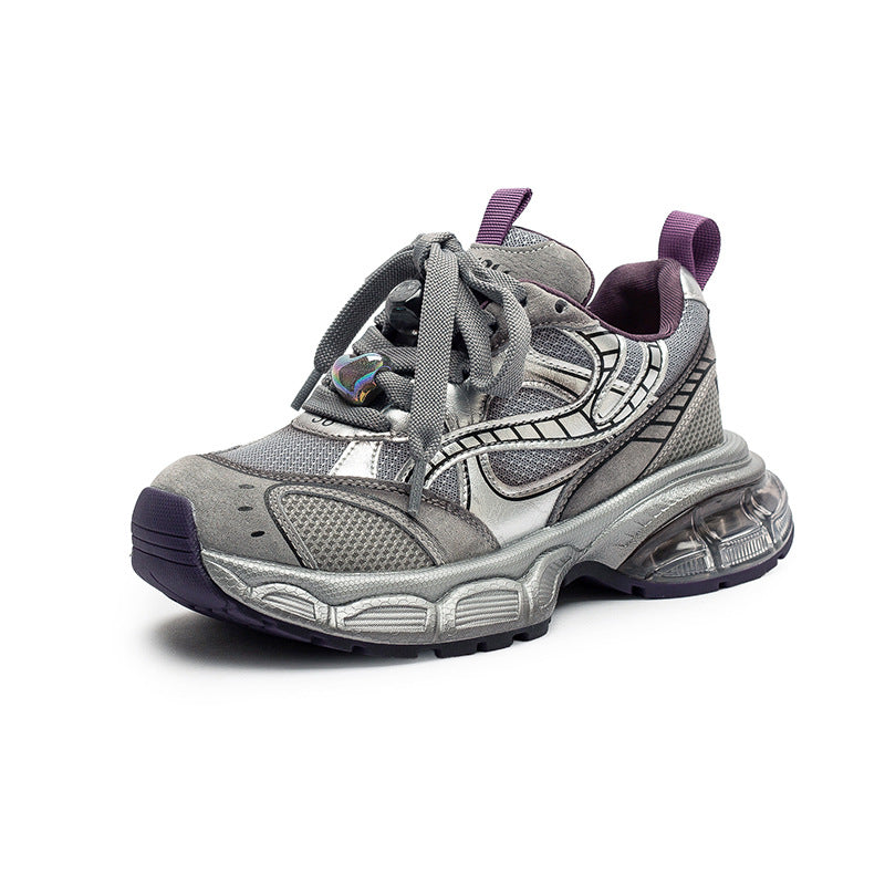 Women's First Layer Cowhide Sports Dad Fashionable Lightweight Women's Casual Shoes