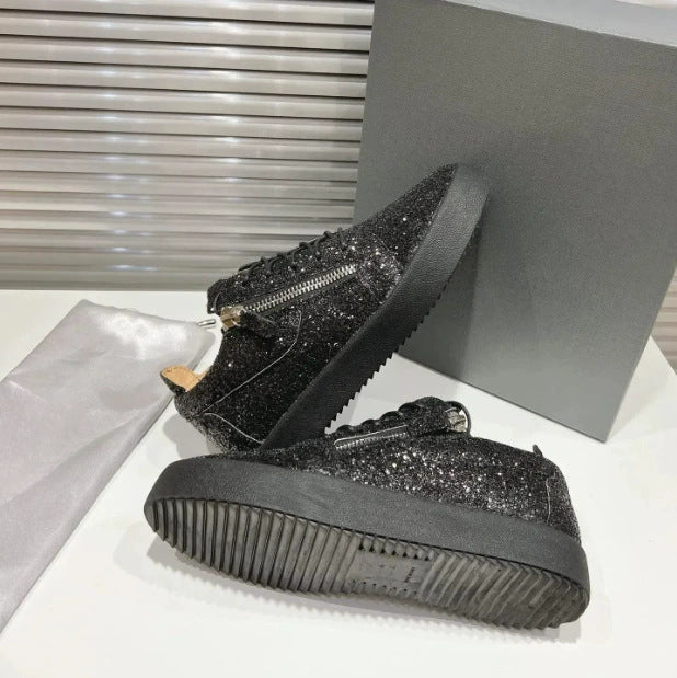 Women's Sports Trendy Double Zipper Design Round Women's Casual Shoes