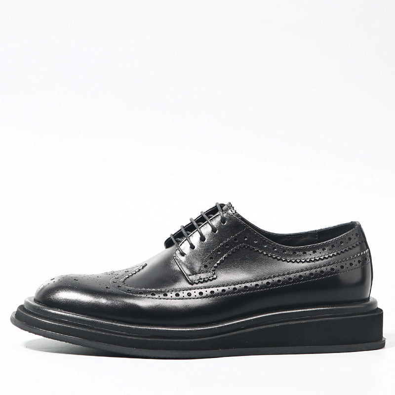 Men's Business British Black Brogue Spring Formal Wear Leather Shoes