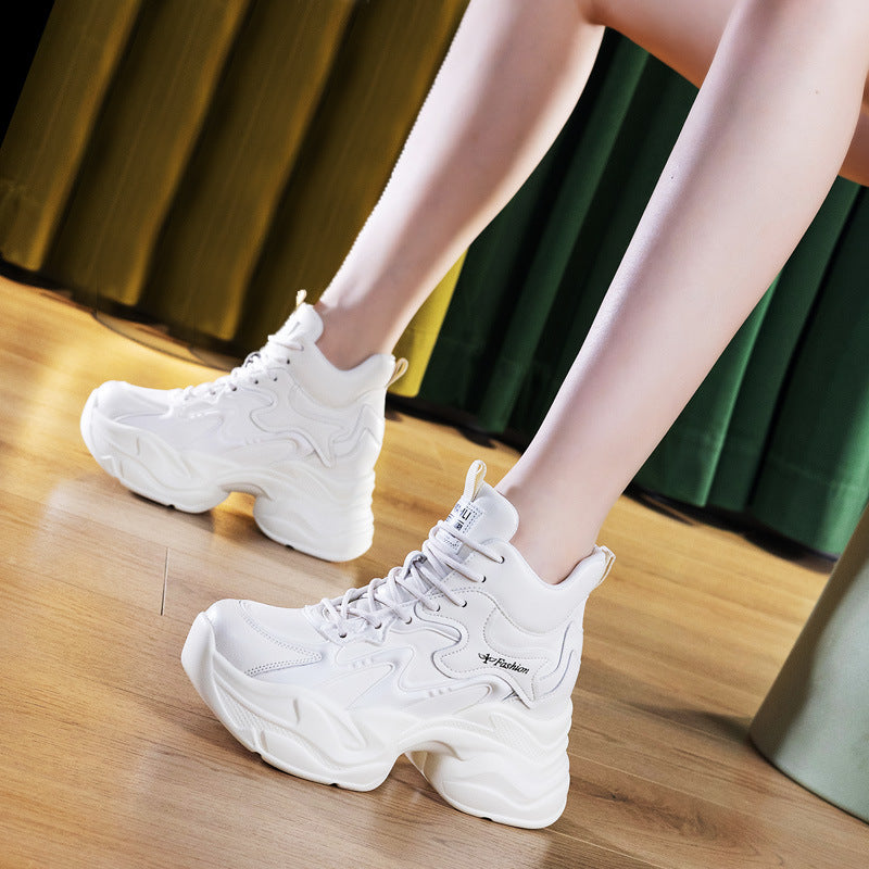 Women's Thick Bottom Height Increasing Insole Daddy Small Women's Casual Shoes