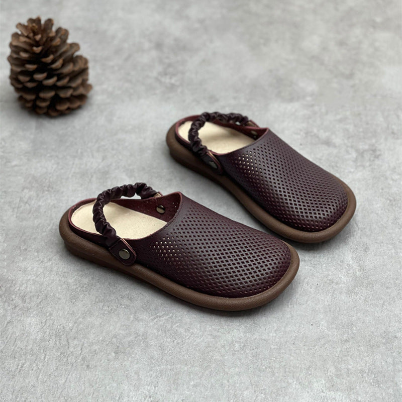 Women's Soled Flats Closed Toe Hollow Out Flat Slippers