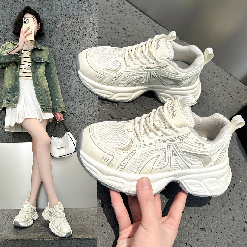 Women's Authentic Clunky Thick Bottom Height Increasing Insole Sneakers