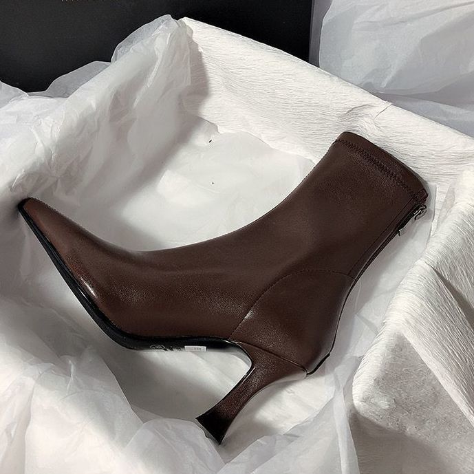 Women's Ankle Female Stiletto Short High Design Fashion Heels