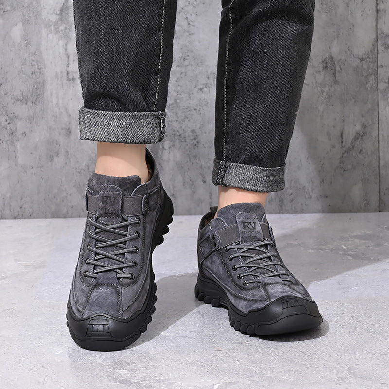 Men's Outdoor Fur Integrated Dad Cotton Thick-soled Snow Boots