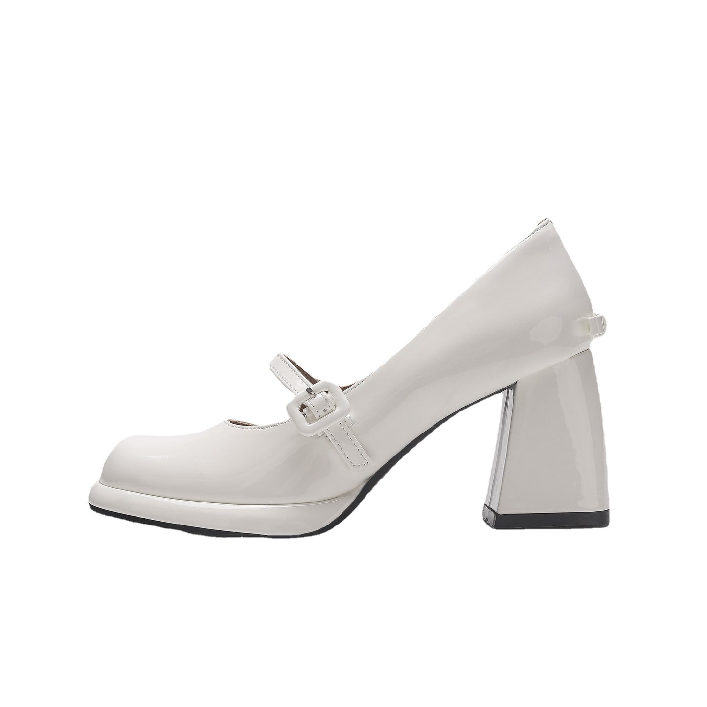 Women's French Style Retro Chunky Mary Jane Leather Shoes