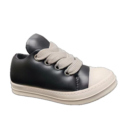 High Street Fashion Pang Ding Bread Dark Thick Shoelaces Round Men's Board Shoes