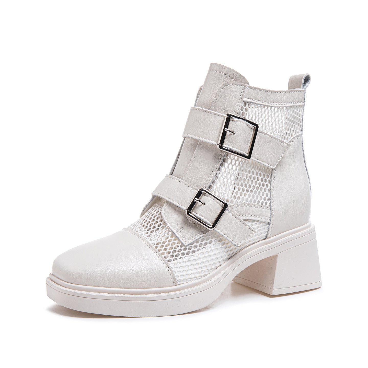 Women's Small Height Increasing Insole Breathable Hollow Women's Leather Boots