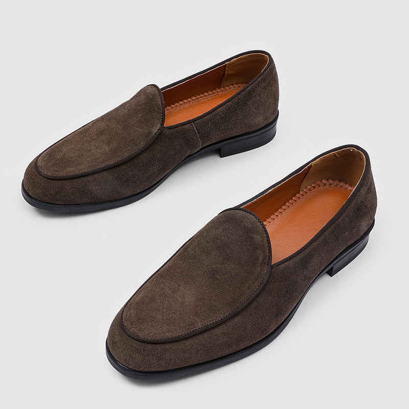 Men's High-grade Suede Stylish Korean Niche Gentleman Loafers/doug Shoes