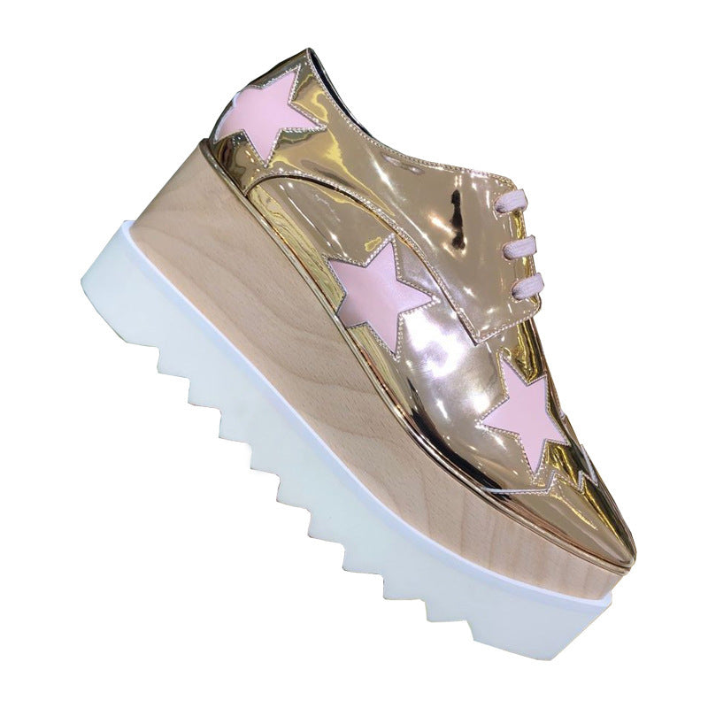 Platform Female Square Toe Thin Strap Wedge Height Increasing Muffin Women's Casual Shoes