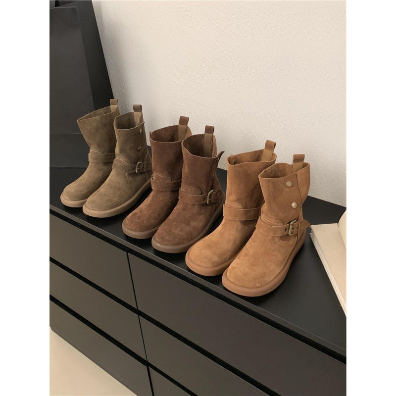 Women's Retro Booties Korean Style Martin Ankle Boots