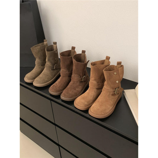 Women's Retro Booties Korean Style Martin Ankle Boots