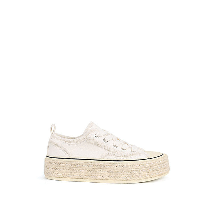Women's Paris Fisherman Height Increasing Woven Platform Sports Korean Versatile Canvas Shoes