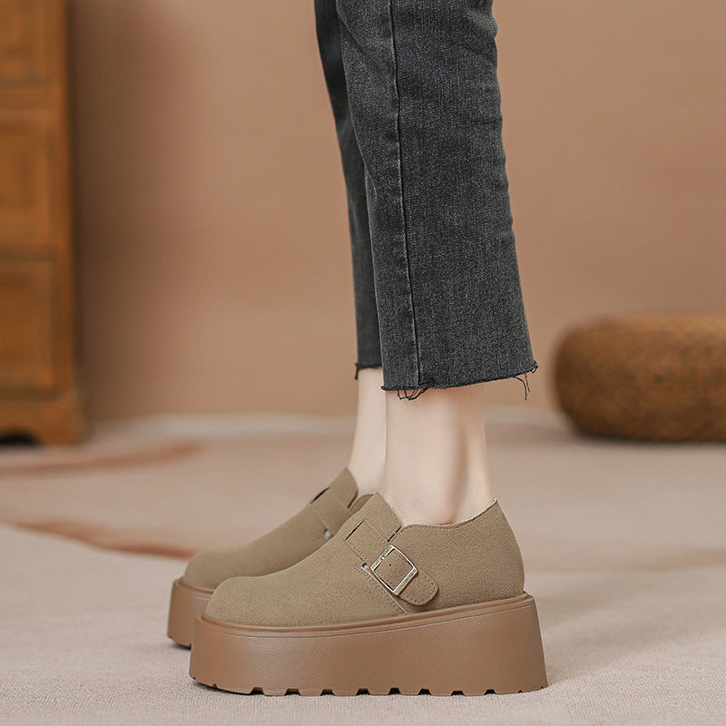 Women's Spring Thick-soled Small Slip-on Height Increasing Women's Casual Shoes