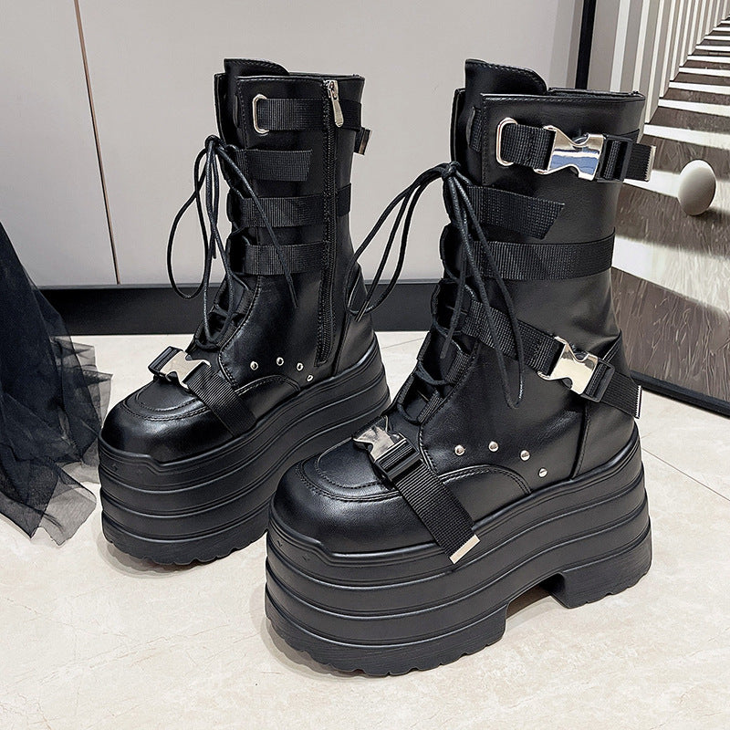 Culture Platform Martin Punk Hot Mechanical Women's Leather Boots