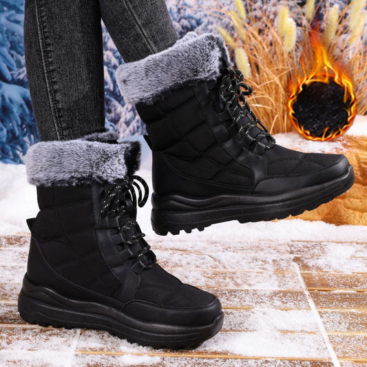 Women's Northeast Winter Fleece-lined Thick High Warm Waterproof Women's Snow Boots