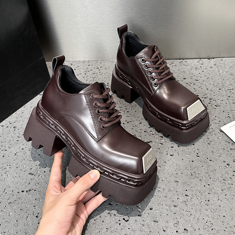 Women's Platform Autumn Invisible Elevated Chunky Black British Women's Shoes