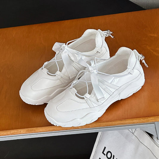 Women's Minority Fashion Ballet Platform Bow Flat Sneakers