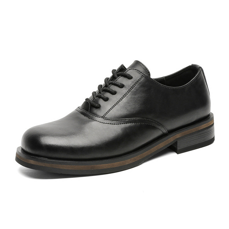 Women's & Men's Springtide Platform For Couple British Business Leather Shoes