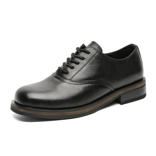 Women's & Men's Springtide Platform For Couple British Business Leather Shoes