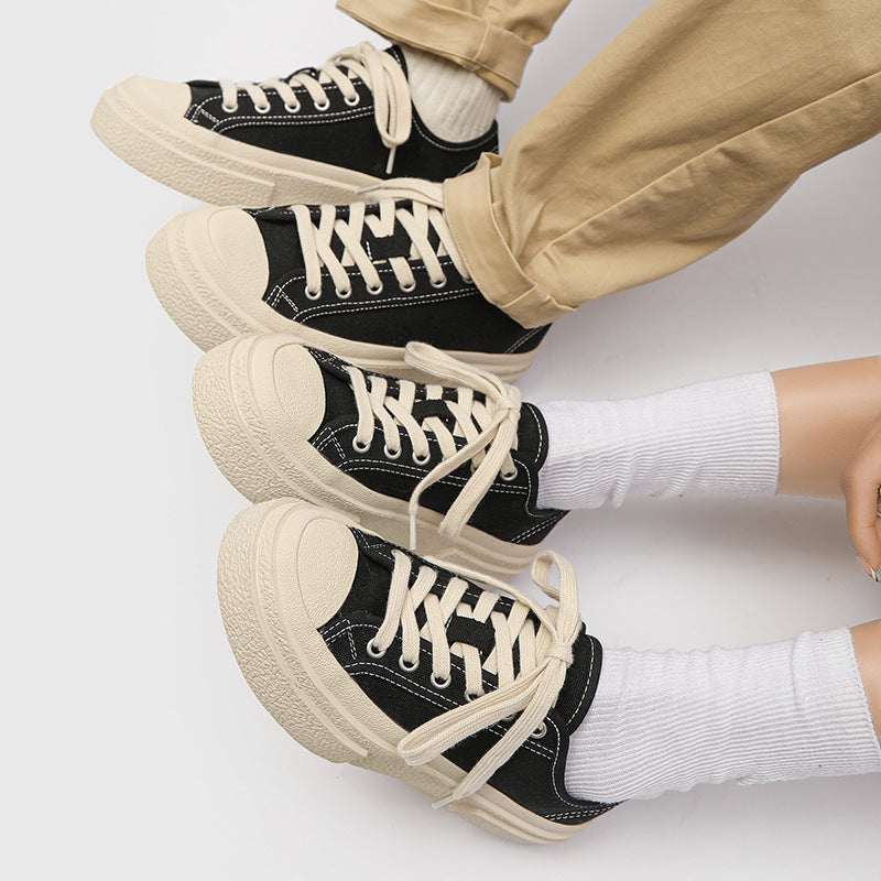 Men's Fashion Breathable Versatile White Lovers Canvas Shoes