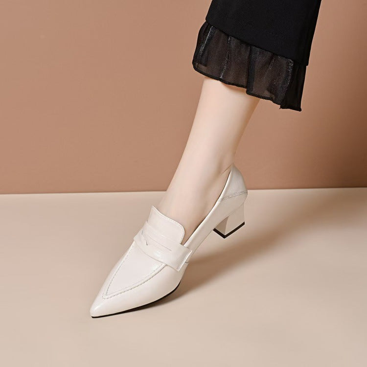 Women's French Style Vintage Trendy Pointed Toe Korean Square Women's Fashion Shoes