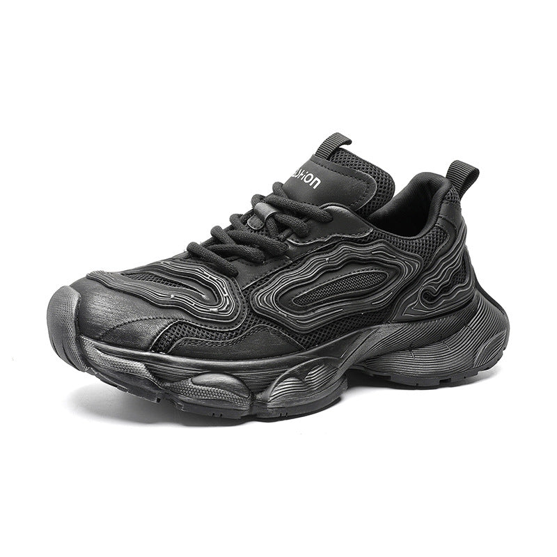 Men's Autumn Paris Black Dad Trendy Korean Style Versatile Heightened Niche Men's Casual Shoes