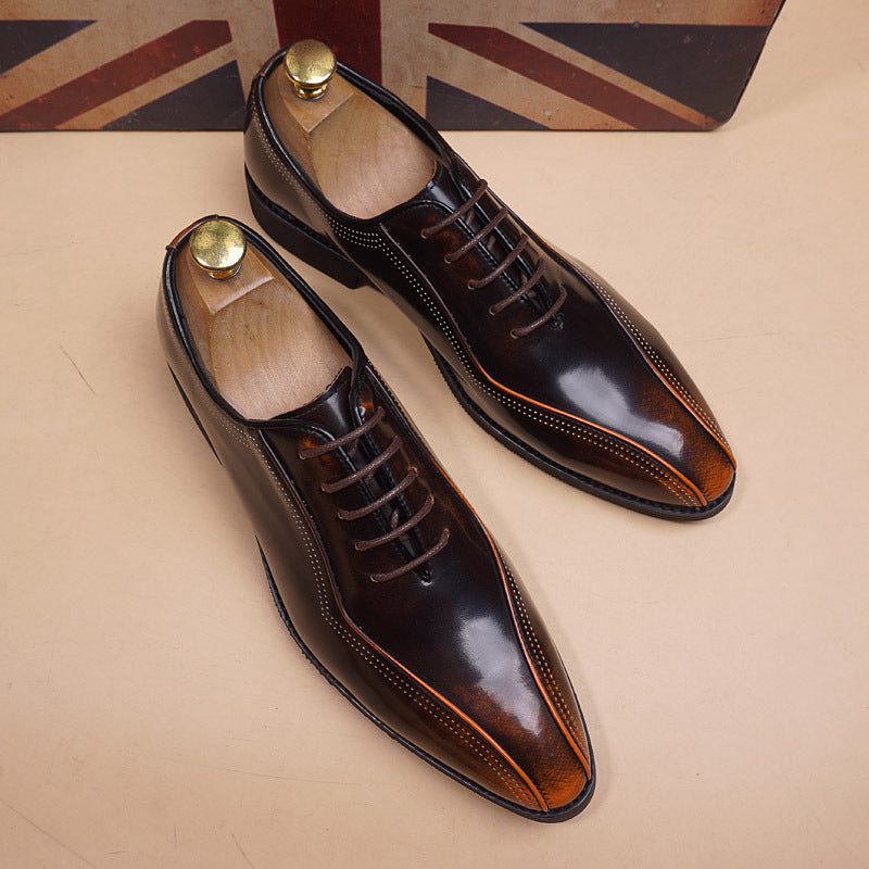 Men's Slip On Height Increasing Insole Retro Men's Business Leather Shoes