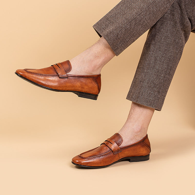 Men's Direct Sale Summer Genuine Doug British Slip-on Loafers