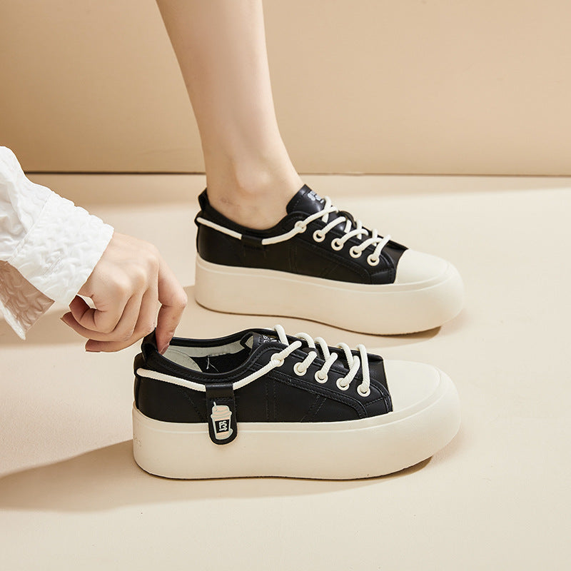 Women's Versatile Biscuit Shape Bread Milky Tea Casual Shoes