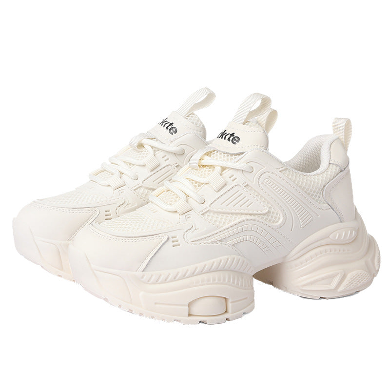 Women's Autumn Thick Bottom White Heighten Soft Travel Women's Casual Shoes