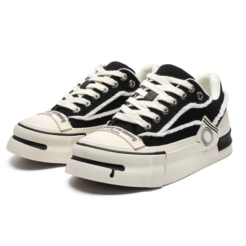 Women's & Men's Twisted Rolls Trendy Bread Thick Sole Increased Beggar Men's Canvas Shoes