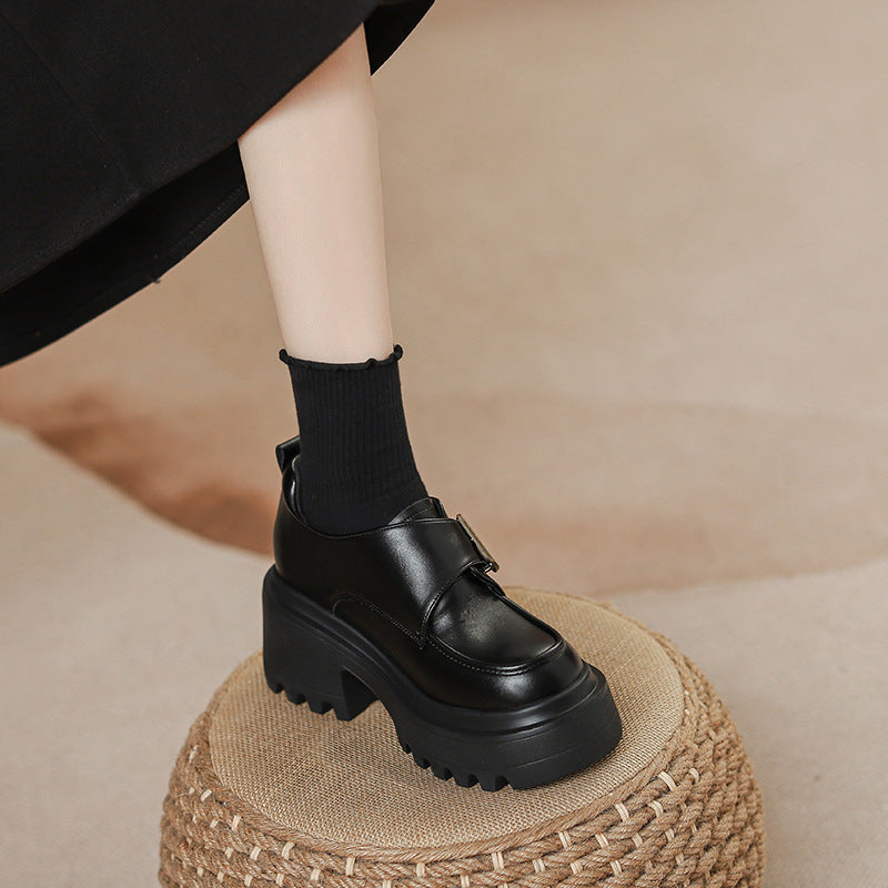 Women's Genuine Platform Spring British Style Pumps Loafers