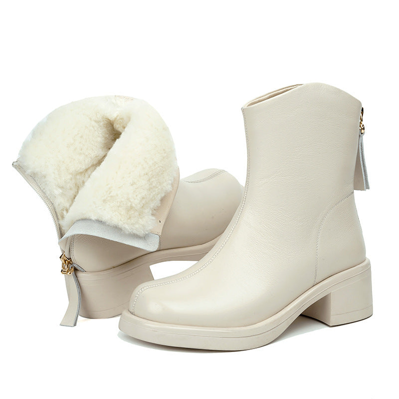 Women's Cotton Winter Veet Short Platform White Boots