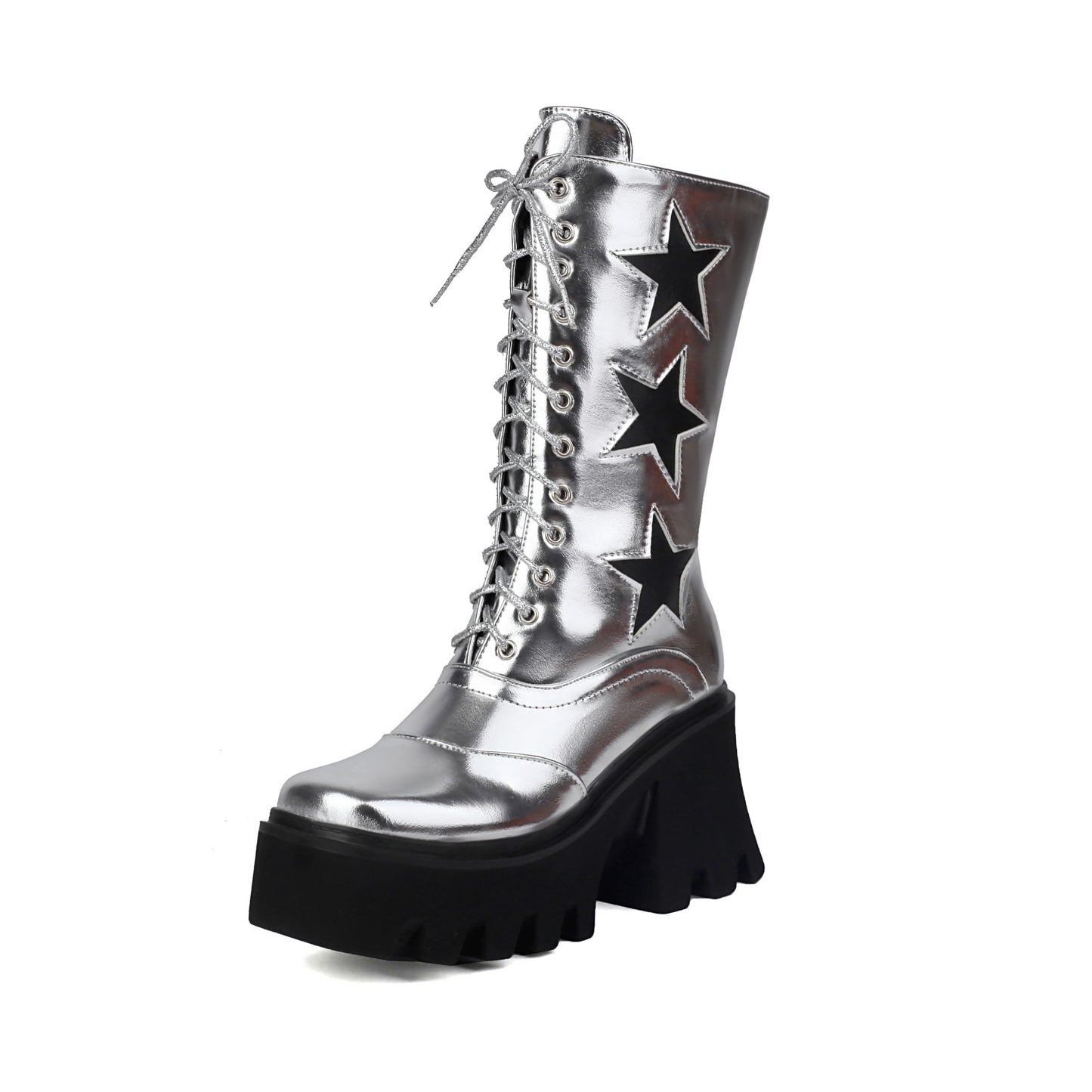 Women's Knight Plus Size Punk Handsome Platform Women's Leather Boots