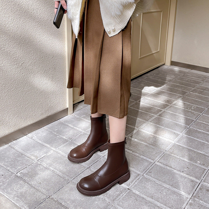 Women's Autumn British Style Retro Soft Platform Boots