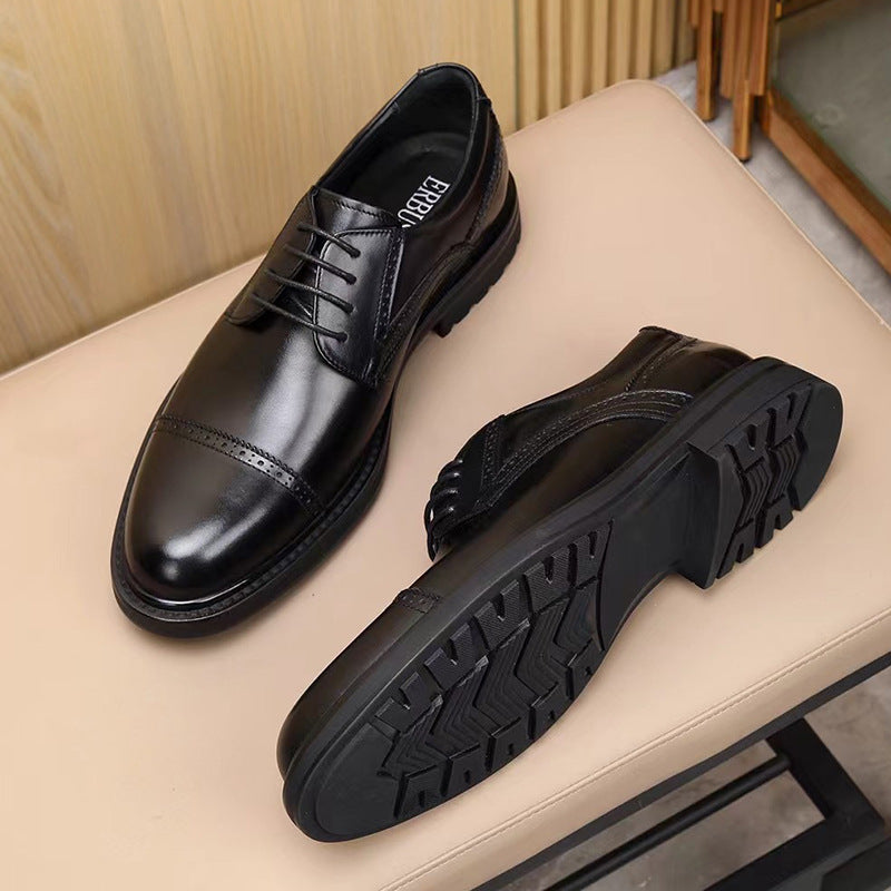Men's Bottom British Formal Wear Genuine Breathable Comfortable Wedding Leather Shoes