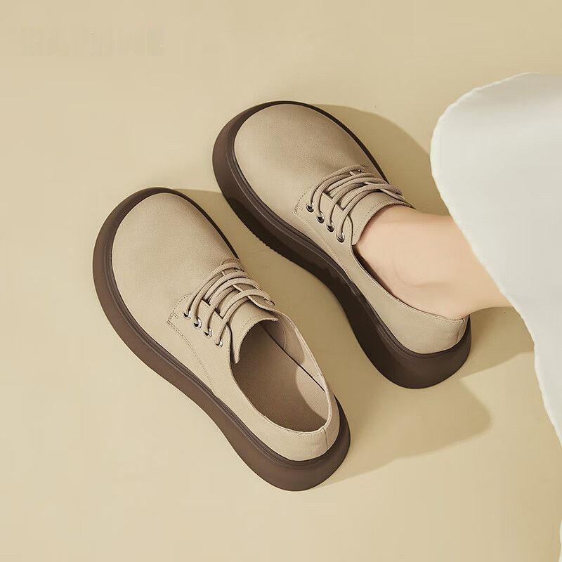 Women's Platform Female Heightened Single Layer Soft Versatile Not Tired Feet Loafers
