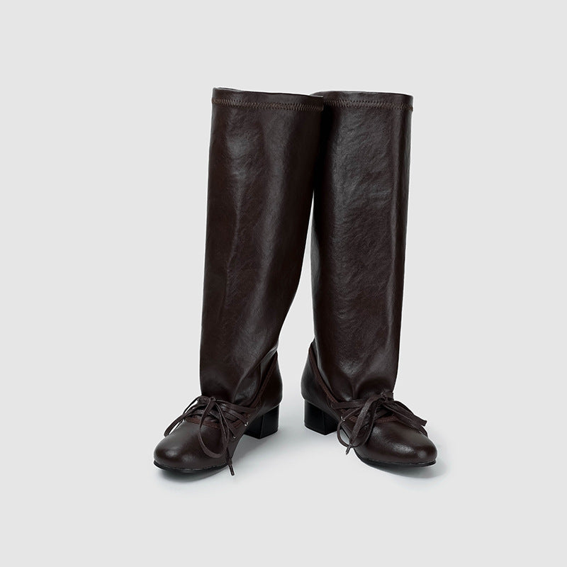 Niche Design Pants Chunky Platform Below Boots