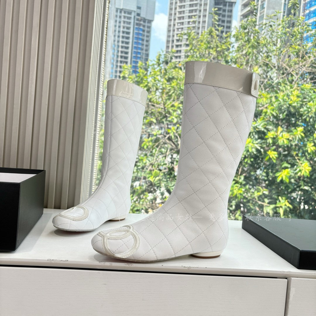 Female High Round Head Thick Knee-high Women's Fashion Shoes
