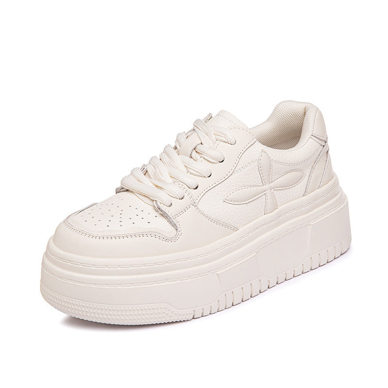 Women's Style Platform White Genuine Boost Wild Casual Shoes