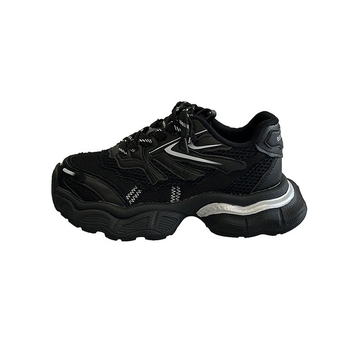 Women's Mesh Breathable Clunky Spring Thick Sole Increased Lightweight Women's Sports Shoes