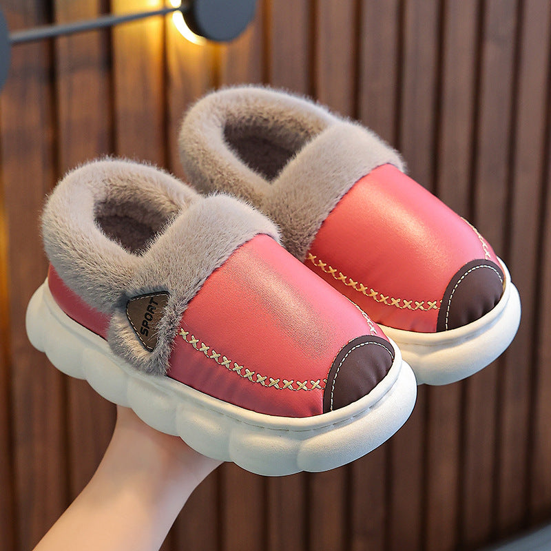 Children's Winter Waterproof Cotton Boys Home Full Kid's Shoes