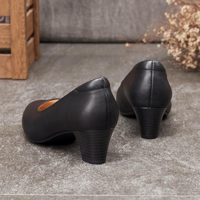 Women's Tired Round Toe Pumps Soft Bottom Surface Women's Shoes