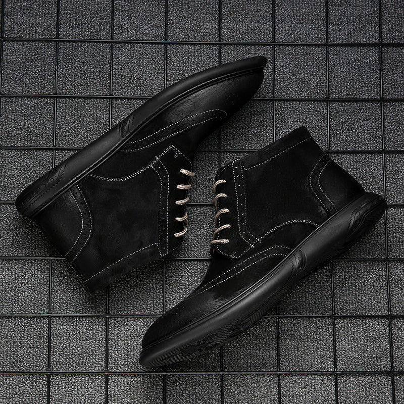 Men's Brogue Soft Frosted Retro British Plus Leather Shoes