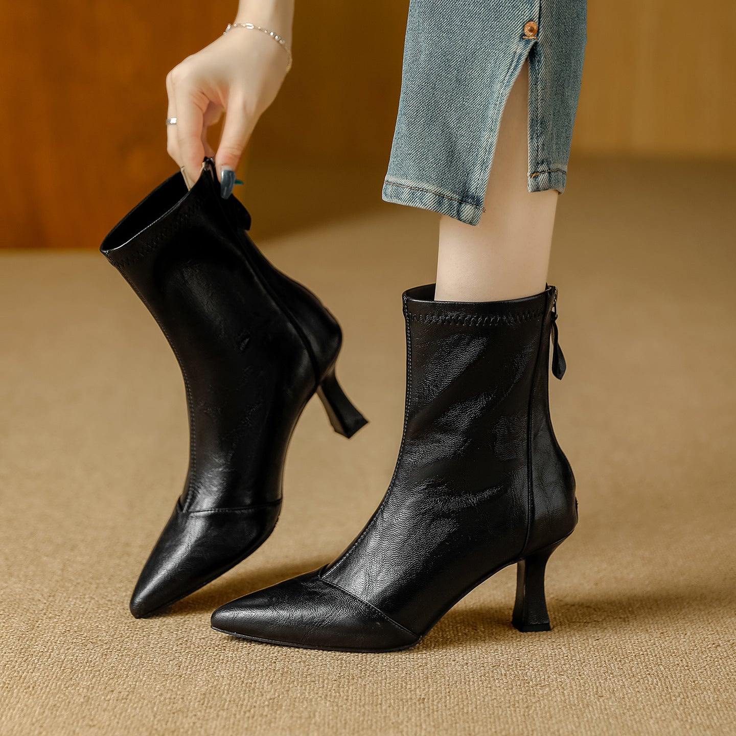 Women's High Short French Vintage Style Comfortable Women's Leather Boots