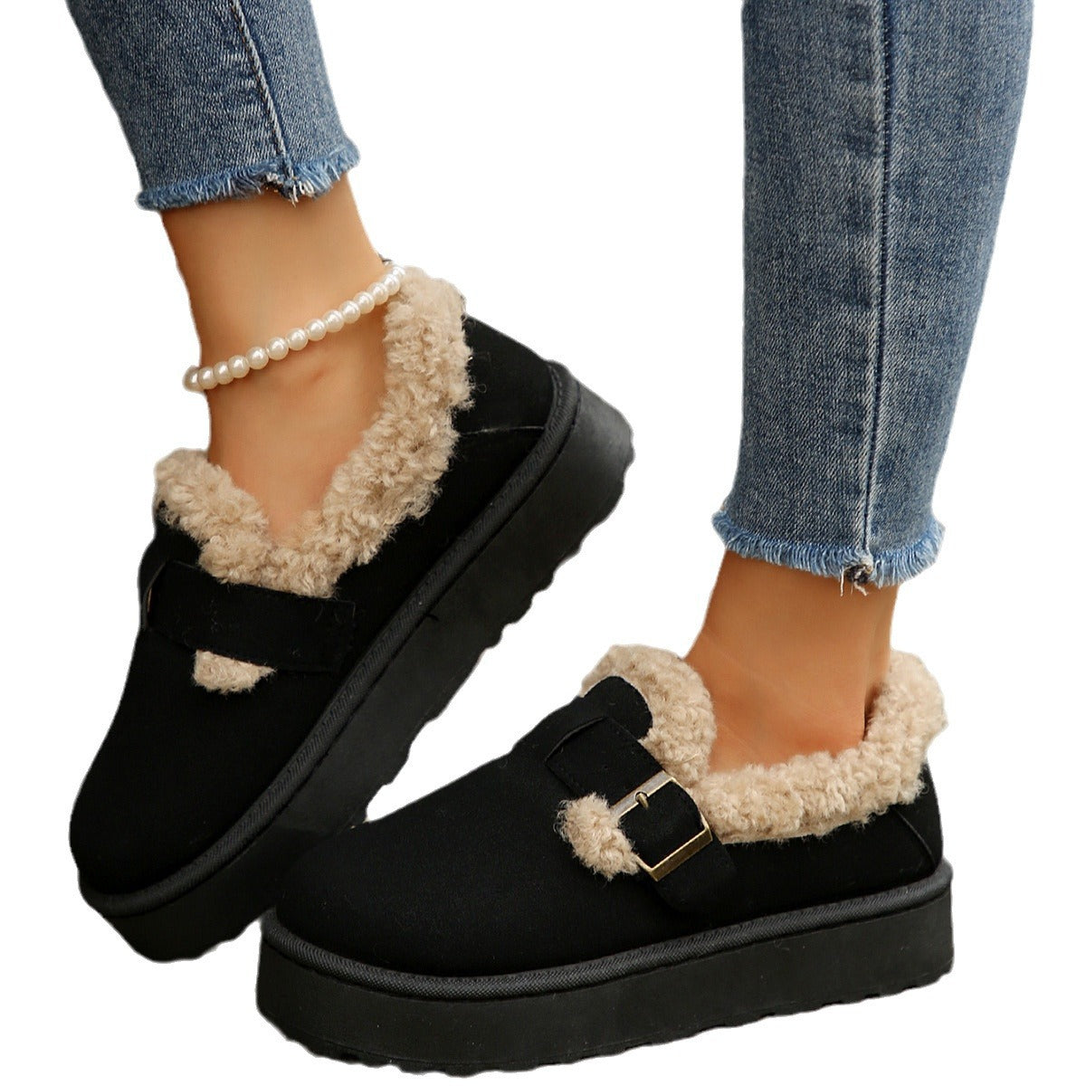 Women's Plus Size For Winter Retro Cotton Fleece-lined Women's Shoes